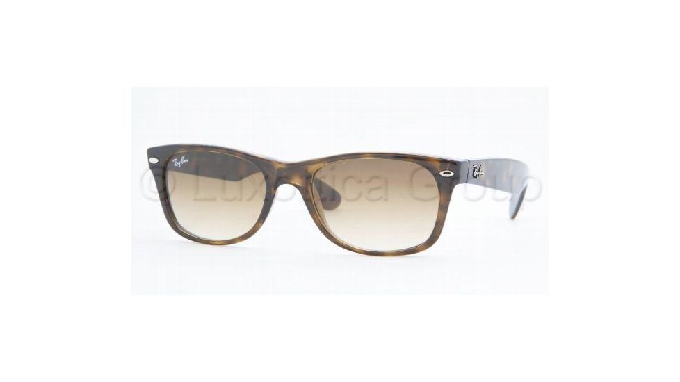 Ray-Ban New Wayfarer Bifocal Sunglasses RB2132 with Lined Bi-Focal Rx Prescription Lenses RB2132-710-51-5518 - Lens Diameter: 55 mm, Frame Color: Light Havana