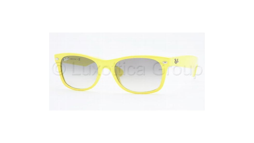 Ray-Ban New Wayfarer Bifocal Sunglasses RB2132 with Lined Bi-Focal Rx Prescription Lenses RB2132-754-32-5218 - Lens Diameter: 52 mm, Frame Color: Yellow Fluorescent