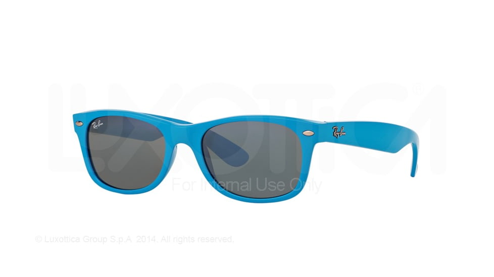 Ray-Ban New Wayfarer Bifocal Sunglasses RB2132 with Lined Bi-Focal Rx Prescription Lenses RB2132-755-40-52 - Lens Diameter 52 mm, Frame Color Shiny Azure