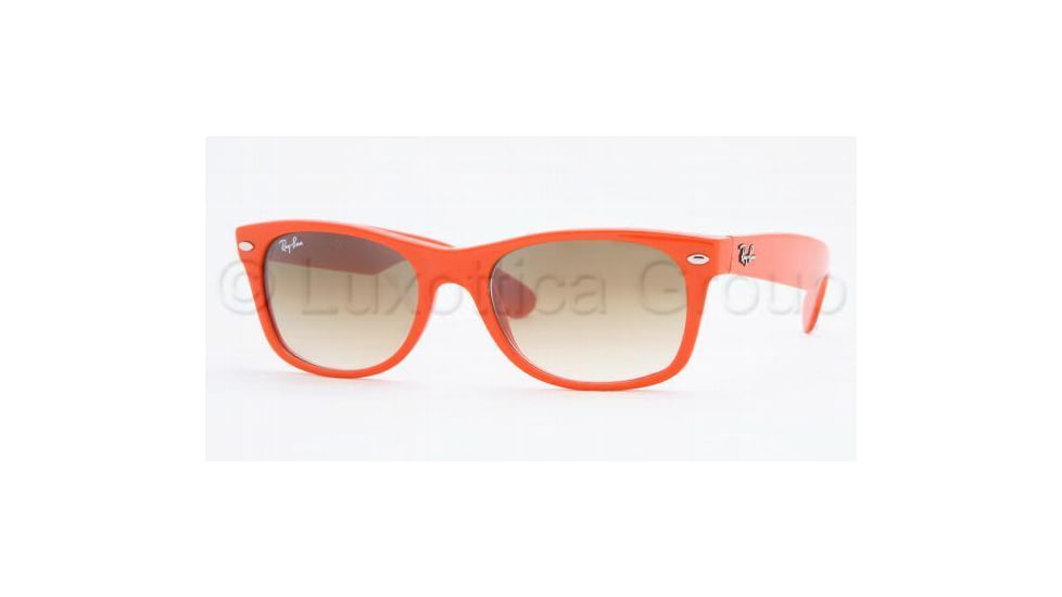 Ray-Ban New Wayfarer Bifocal Sunglasses RB2132 with Lined Bi-Focal Rx Prescription Lenses RB2132-757-51-5218 - Lens Diameter: 52 mm, Frame Color: Dark Orange