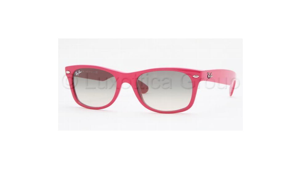 Ray-Ban New Wayfarer Bifocal Sunglasses RB2132 with Lined Bi-Focal Rx Prescription Lenses RB2132-758-32-5218 - Lens Diameter: 52 mm, Frame Color: Shiny Dark Cyclamen