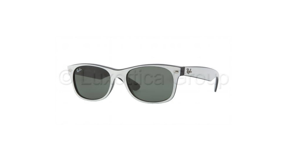 Ray-Ban New Wayfarer Bifocal Sunglasses RB2132 with Lined Bi-Focal Rx Prescription Lenses RB2132-770-5218 - Lens Diameter: 52 mm, Frame Color: Top Dark White On Black