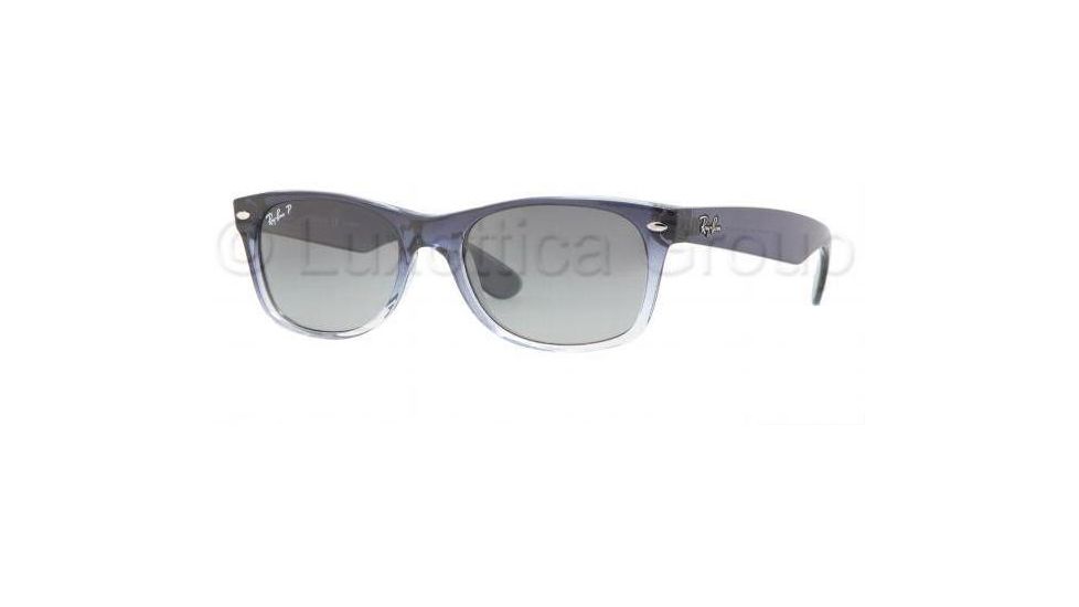 Ray-Ban New Wayfarer Bifocal Sunglasses RB2132 with Lined Bi-Focal Rx Prescription Lenses RB2132-822-78-5218 - Lens Diameter: 52 mm, Frame Color: Blue Gradient Transparent