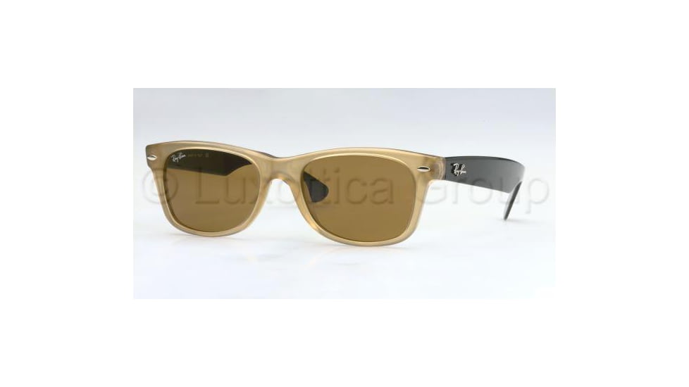 Ray-Ban New Wayfarer Bifocal Sunglasses RB2132 with Lined Bi-Focal Rx Prescription Lenses RB2132-945-5218 - Lens Diameter: 52 mm, Frame Color: Honey