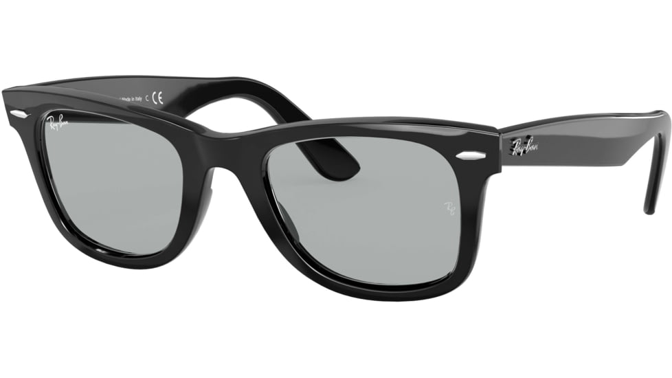 Ray-Ban Original Wayfarer RB2140F Sunglasses, Black, Green, 52, RB2140F-601-52-52