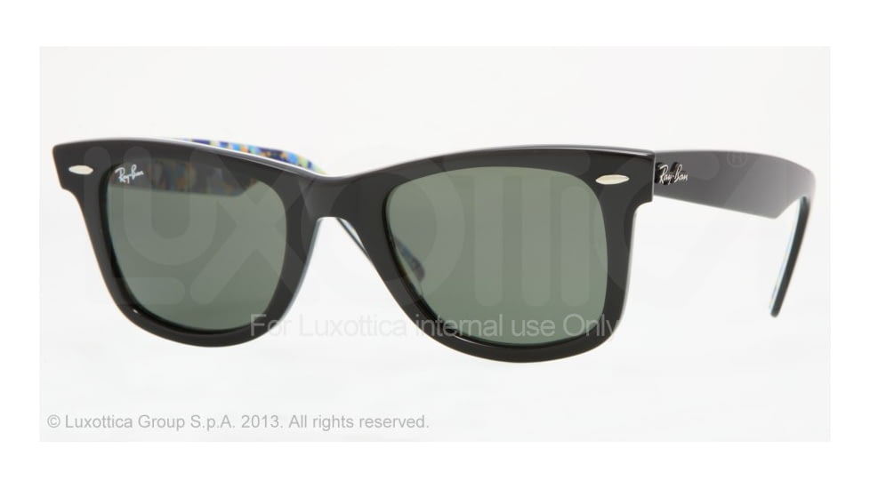 Ray-Ban RB2140 SV Prescription Sunglasses - Black/Blue-Orange Flow Crystal Green Frame / 50 mm Prescription Lenses, 1018-5022