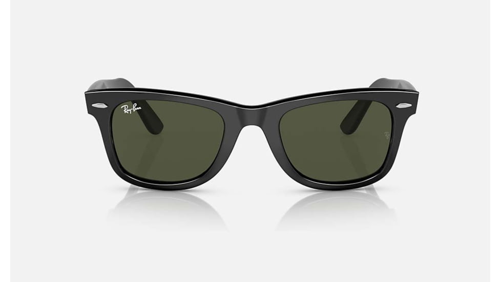 Ray-Ban Original Wayfarer Sunglasses, Black Frame, Green Lens, Bio-Acetate, 50, RB2140-135831-50