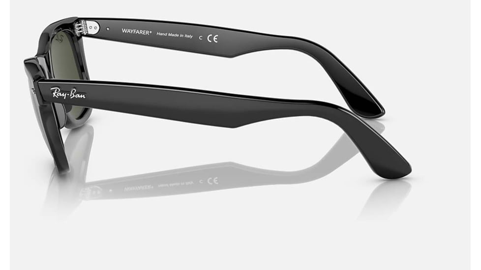 Ray-Ban Original Wayfarer Sunglasses, Black Frame, Green Lens, Bio-Acetate, 50, RB2140-135831-50