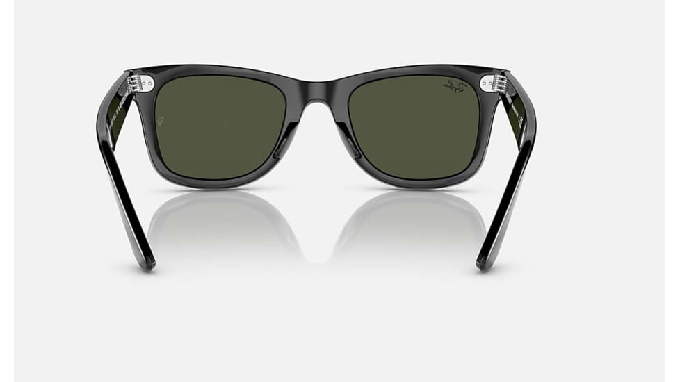Ray-Ban Original Wayfarer Sunglasses, Black Frame, Green Lens, Bio-Acetate, 50, RB2140-135831-50