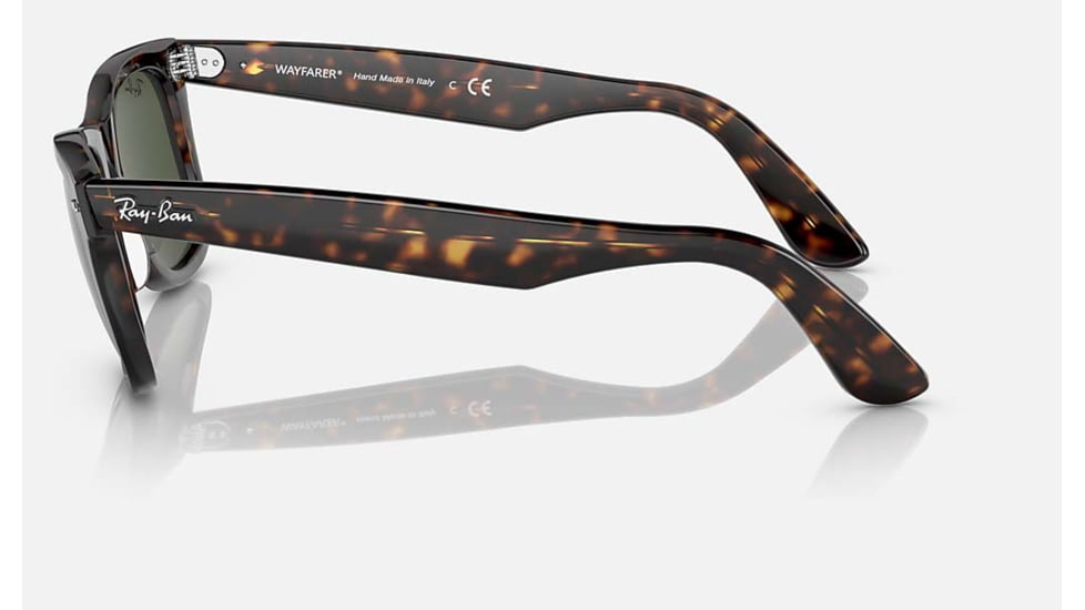 Ray-Ban Original Wayfarer Sunglasses, Havana Frame, Green Lens, Bio-Acetate, 50, RB2140-135931-50
