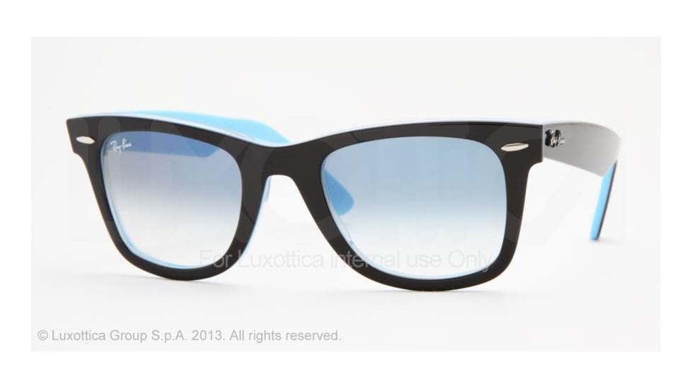 Ray-Ban Original Wayfarer Prescription Sunglasses RB2140 RB2140-10013F-4722 - Frame Color: Top Black On Transparent Azure, Lens Diameter: 47 mm