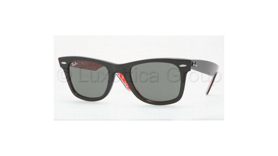 Ray-Ban Original Wayfarer Prescription Sunglasses RB2140  RB2140-101658-5022 - Lens Diameter: 50 mm, Frame Color: Top Black / Red / White