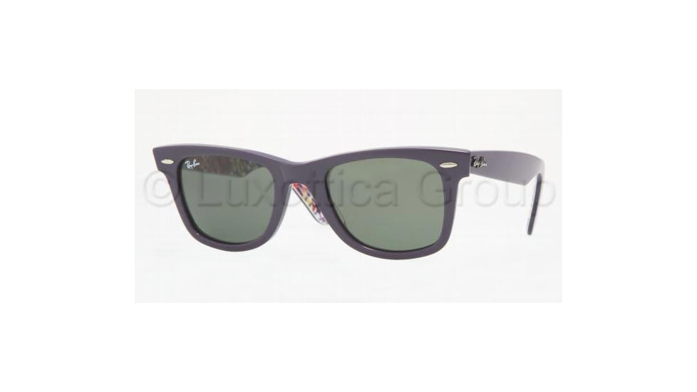 Ray-Ban Original Wayfarer Prescription Sunglasses RB2140  RB2140-1020-5022 - Lens Diameter: 50 mm, Frame Color: Dark Blue / Red Flowers