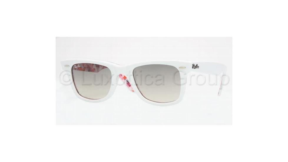 Ray-Ban Original Wayfarer Prescription Sunglasses RB2140  RB2140-102232-5022 - Lens Diameter: 50 mm, Frame Color: White / Fuchsia-Red Flower