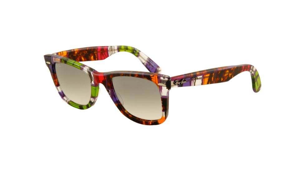 Ray-Ban Original Wayfarer Sunglasses RB2140 110932-5022 - Havana Green Violet Frame, Crystal Gray Gradient Lenses