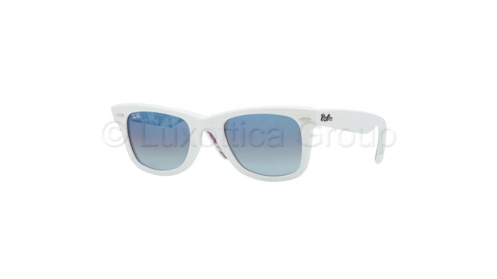 Ray-Ban Original Wayfarer Sunglasses RB2140 11163Q-5022 - Top White Texture Frame, Azure Mirror Blue Gradient Lenses