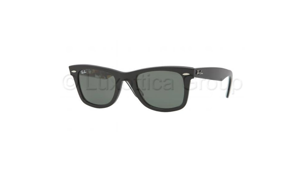 Ray-Ban Original Wayfarer Sunglasses RB2140 1120-5022 - Top Black Texture Music Frame, Green Lenses