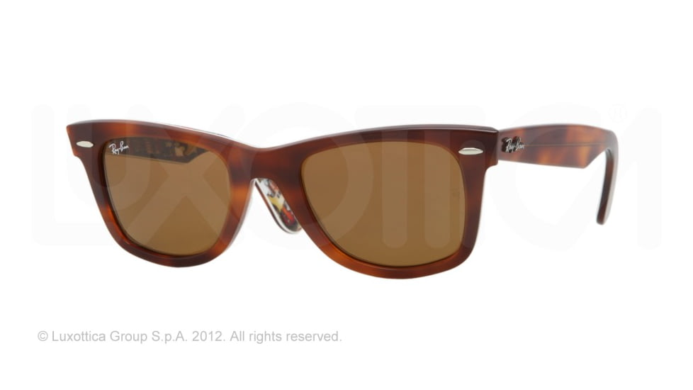 Ray-Ban Original Wayfarer Sunglasses RB2140 1125-50 - Top Striped Havanaontext.music Frame, Brown Lenses