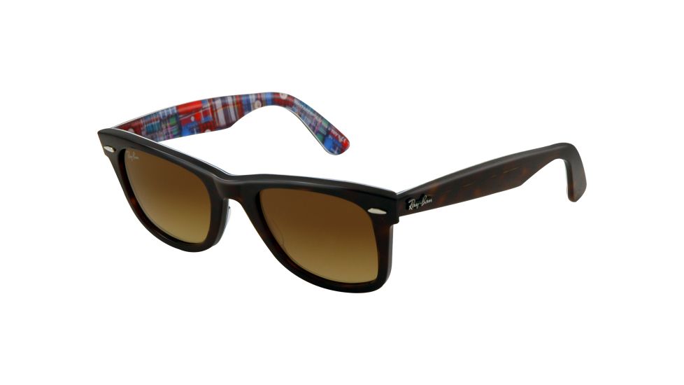 Ray-Ban Original Wayfarer Sunglasses RB2140 113285-5022 - Top Havana on Texture PL Frame, Gradient Brown Lenses