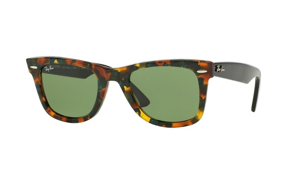 Ray-Ban Original Wayfarer Prescription Sunglasses RB2140 RB2140-11594E-50 - Lens Diameter 50 mm, Frame Color Spotted Green Havana