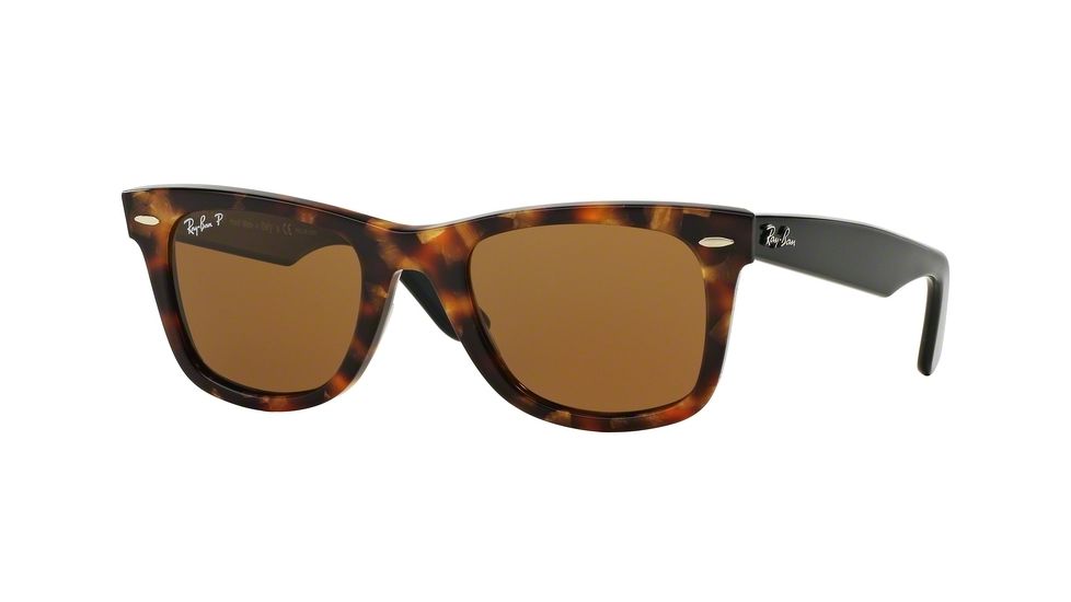 Ray-Ban Original Wayfarer Sunglasses RB2140 116057-50 - Spotted Brown Havana Frame, Polar Brown Lenses