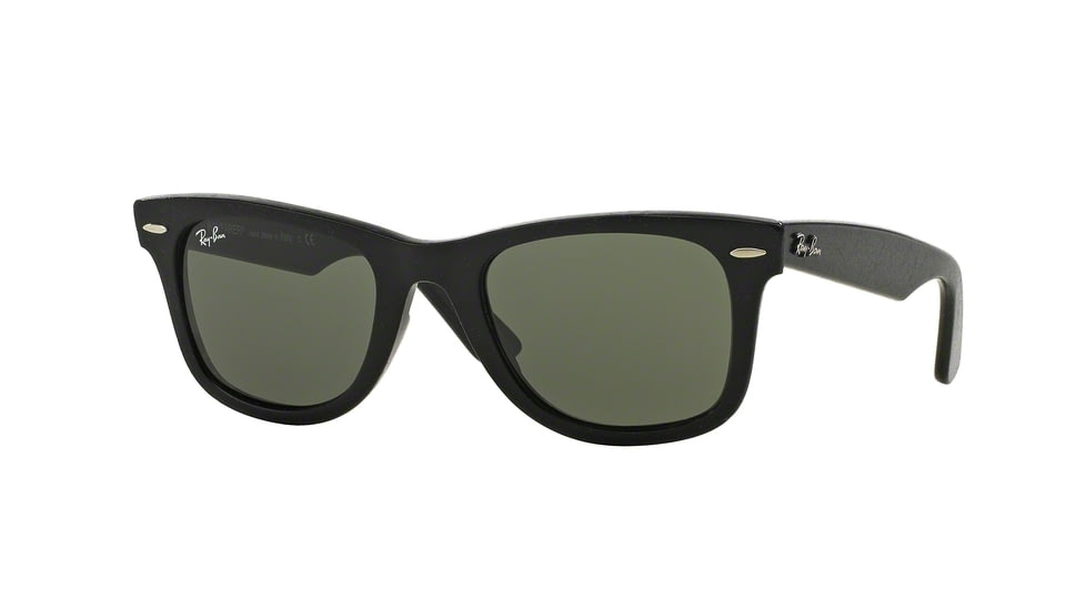 Ray-Ban Original Wayfarer Sunglasses RB2140 1184-50 - Black Effect Aged Frame, Green Lenses