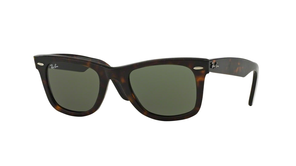 Ray-Ban Original Wayfarer Sunglasses RB2140 1185-50 - Havana Effect Aged Frame, Green Lenses