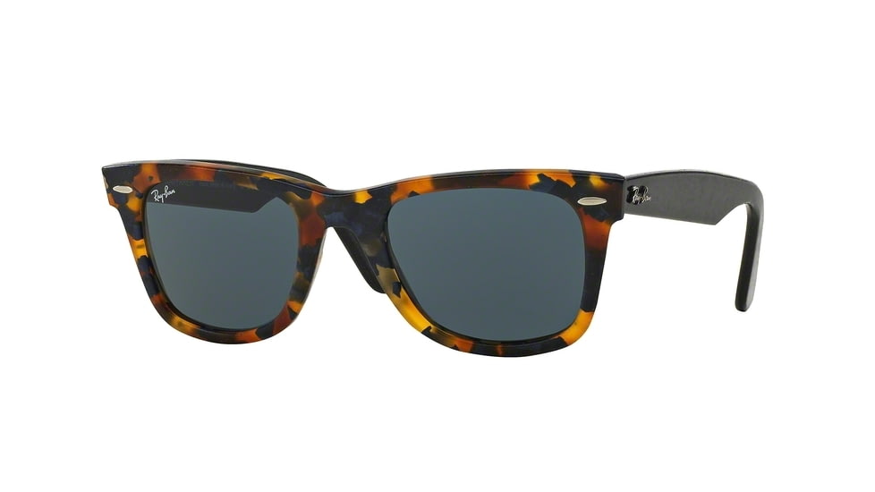 Ray-Ban Original Wayfarer Sunglasses RB2140 1188R5-50 - Havana Blu Effect Aged Frame, Grey Lenses