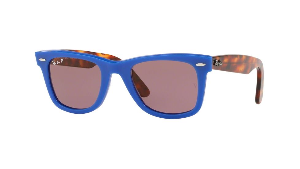 Ray-Ban Original Wayfarer Sunglasses RB2140 1241W0-50 - Blue Frame, Violet Polar Lenses