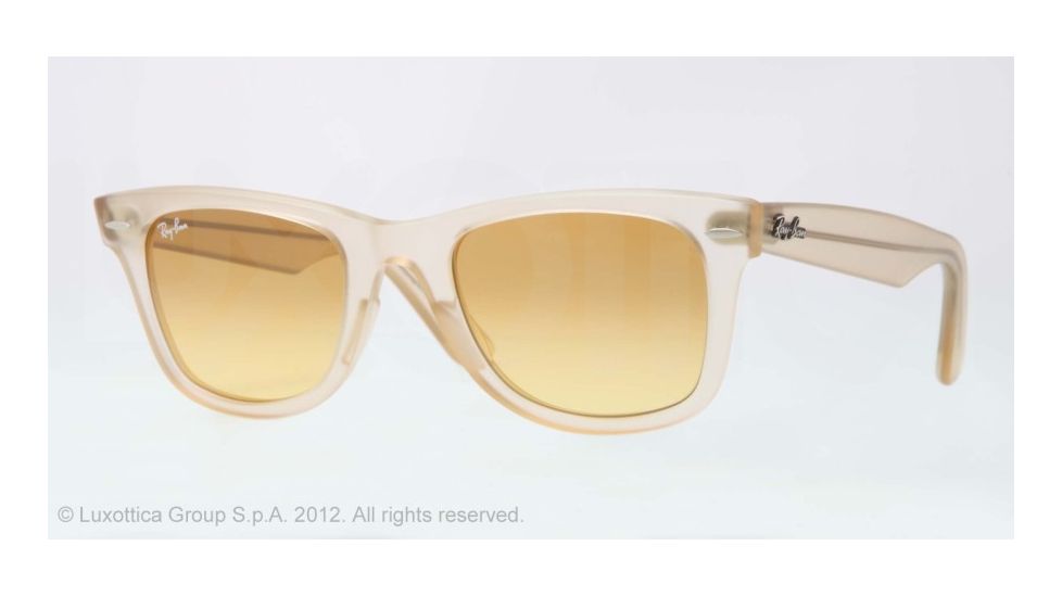Ray-Ban Original Wayfarer Sunglasses RB2140 6059X4-50 - Demi Gloss Beige Frame, Yellow Gradient Brown Photo Lenses