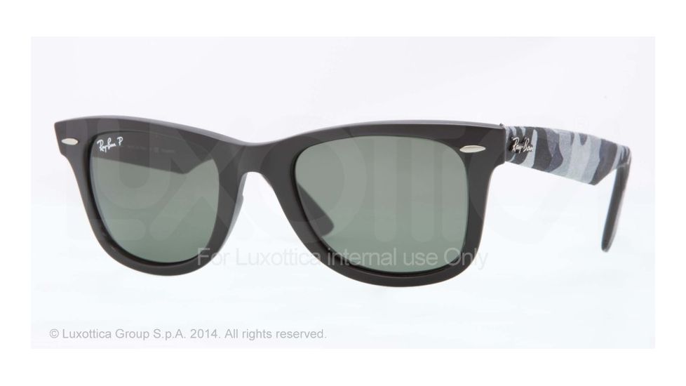 Ray-Ban Original Wayfarer Sunglasses RB2140 606658-50 - Matte Black Frame, Polar Green Lenses