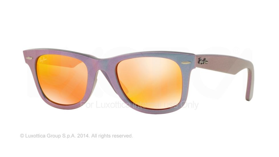 Ray-Ban Original Wayfarer Sunglasses RB2140 611169-50 - Metallic Oil Frame, Brown Mirror Orange Lenses