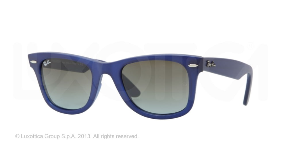 Ray-Ban Original Wayfarer Sunglasses RB2140 887/96-5418 - Matte Blue Frame, Blue Faded Brown Lenses