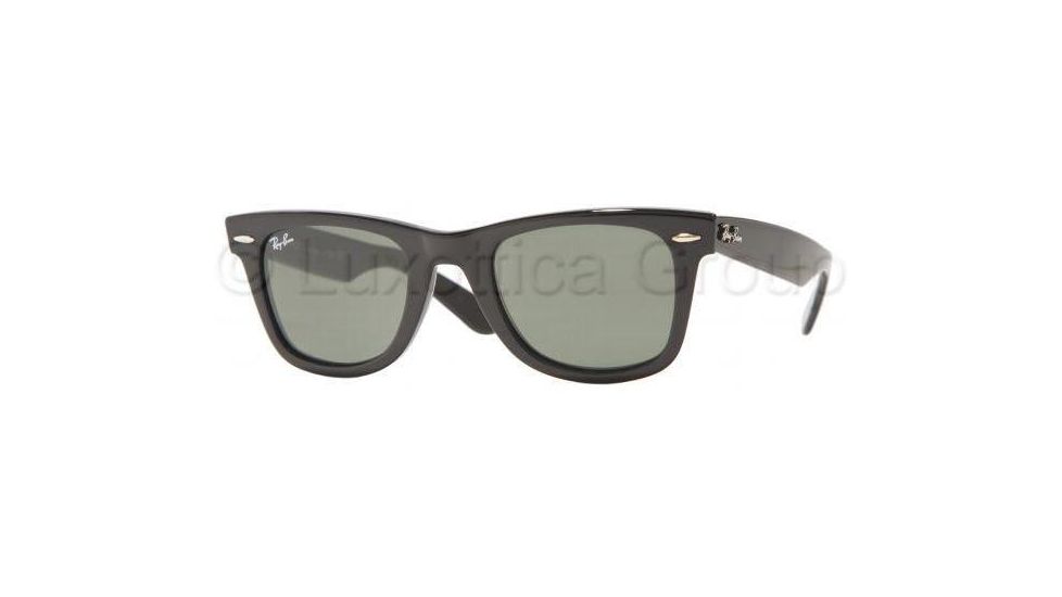 Ray-Ban Original Wayfarer Sunglasses RB2140 901S-5022 - Matte Black Crystal Green