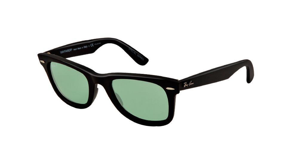 Ray-Ban Original Wayfarer Sunglasses RB2140 901SO5-50 - Matte Black Frame, polar green Lenses