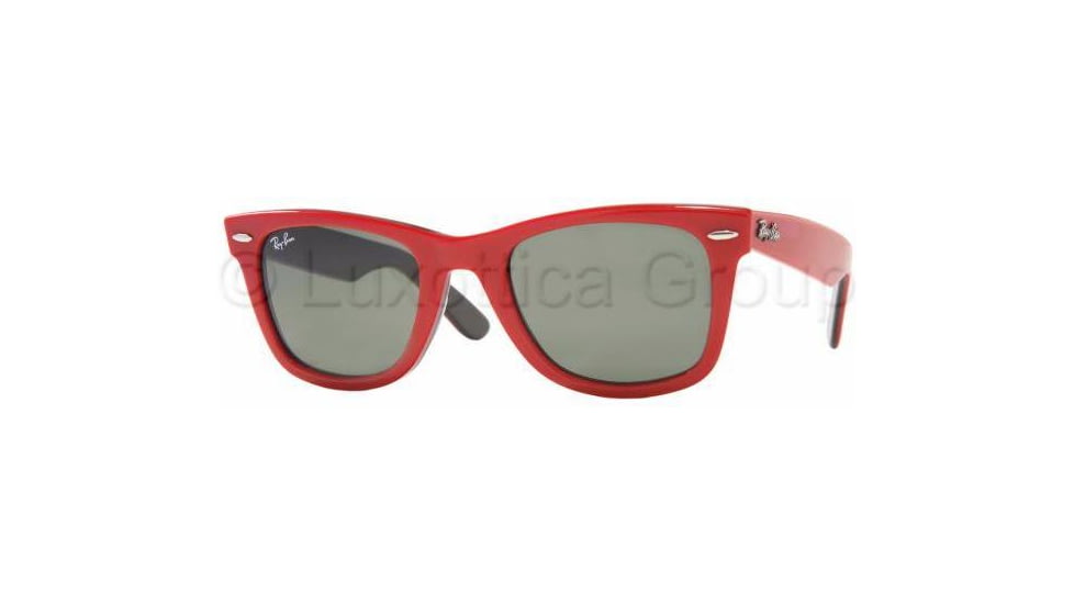 Ray-Ban Original Wayfarer Sunglasses RB2140 955-4722 - Top Red On Black Crystal Green