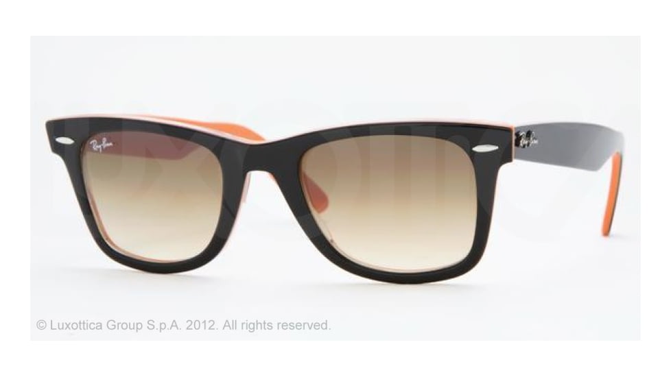 Ray-Ban RB2140 Original Wayfarer SV Prescription Sunglasses - Top Black On Transparent Orange Frame, 50mm Lenses, 100251-5022