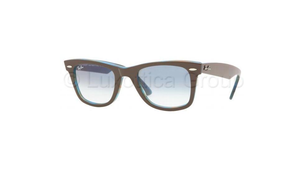 Ray-Ban Original Wayfarer Prescription Sunglasses RB2140  RB2140-10573F-5022 - Lens Diameter: 50 mm, Frame Color: Top Brown On Striped Azure Crystal