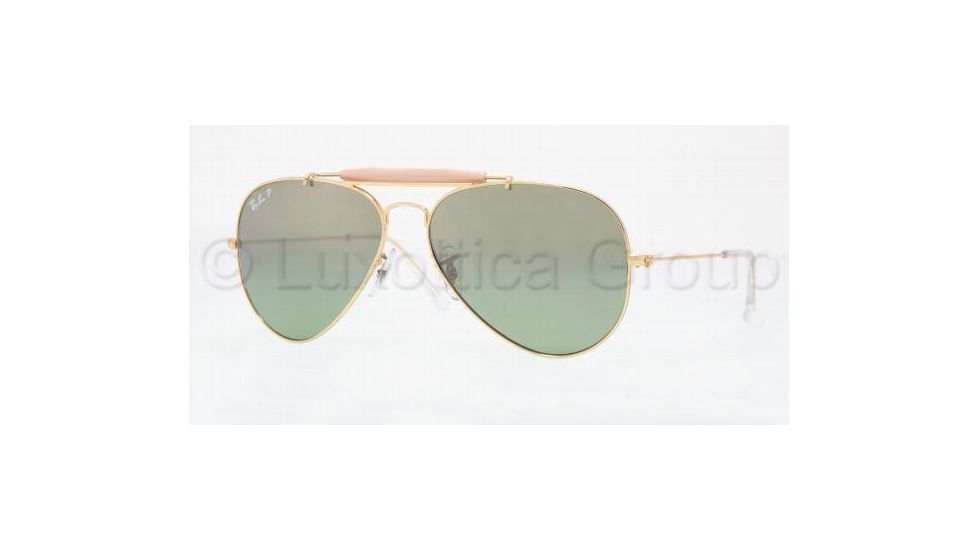 Ray-Ban Outdoorsman II Rainbow RB3407 Sunglasses with No-Line Progressive Rx Prescription Lenses RB3407-001-M4-5814 - Lens Diameter: 58 mm, Frame Color: Shiny Gold