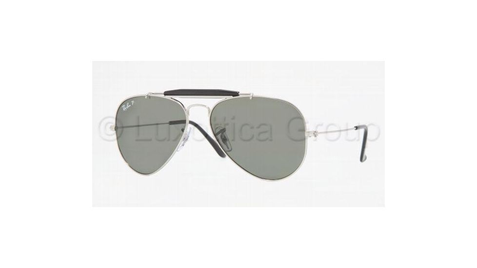 Ray-Ban Outdoorsman II Rainbow RB3407 Sunglasses with No-Line Progressive Rx Prescription Lenses RB3407-003-58-5814 - Lens Diameter: 58 mm, Frame Color: Silver