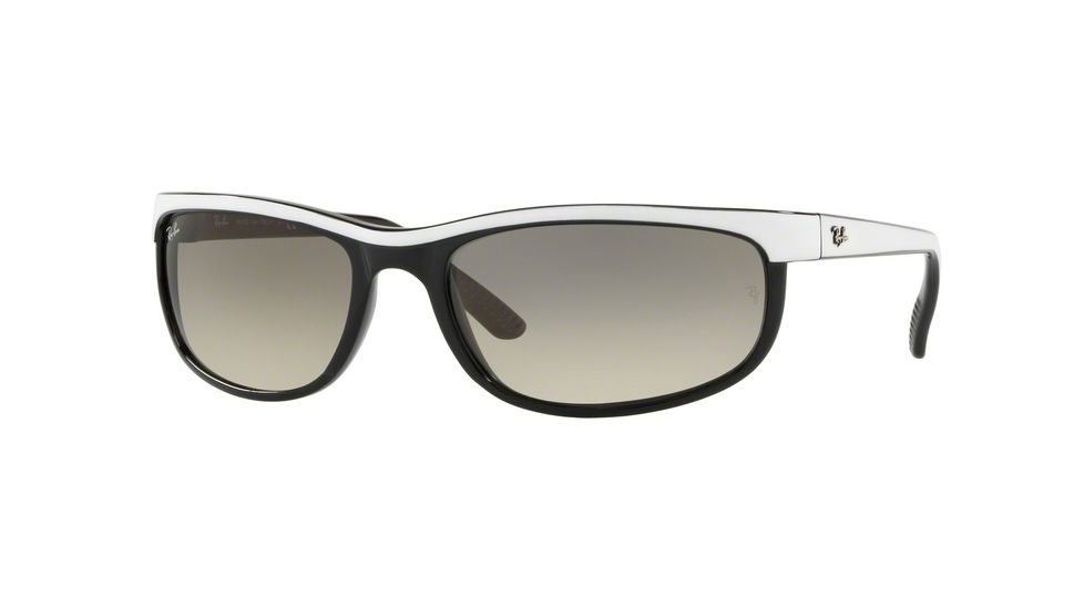 Ray-Ban Predator 2 Sunglasses RB2027 629932-62 - Top White On Black Frame, Clear Gradient Grey Lenses