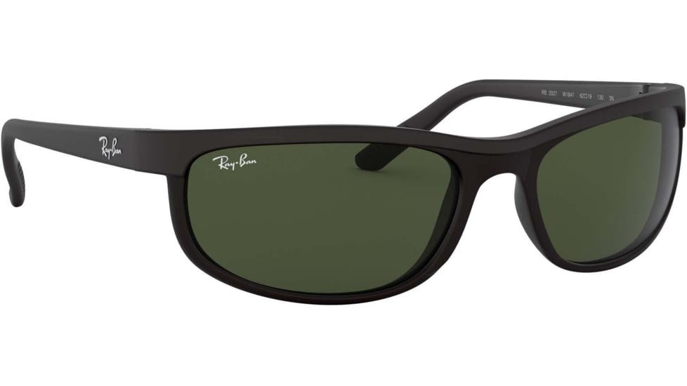 Ray-Ban RB 2027 Sunglasses, Styles Black/Matte Black Frame / Crystal Green Lenses, W1847-6200