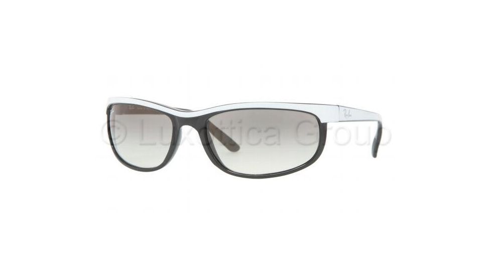 Ray-Ban RB 2027 Sunglasses Styles - Black-White Frame / Crystal Gray Grad. Lenses, 770-32-6319