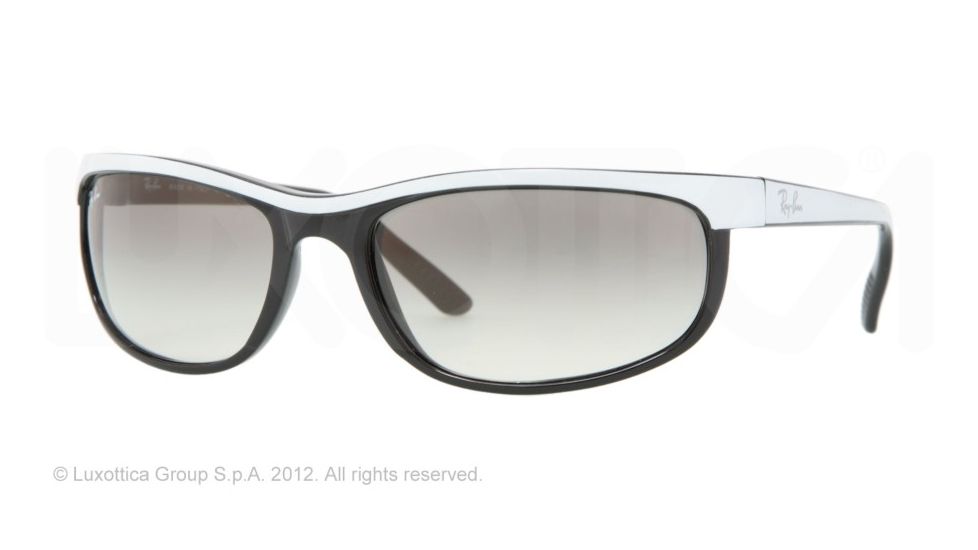 Ray Ban RB 2027 Sunglasses Styles Black-White Frame / Crystal Gray Grad. Lenses, 770-32-6200