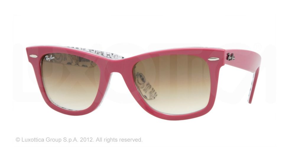 Ray-Ban RB2140 SV Prescription Sunglasses - Comics Top Fuchsia Crystal Brown Gradient Frame / 50 mm Prescription Lenses, 104551-5022