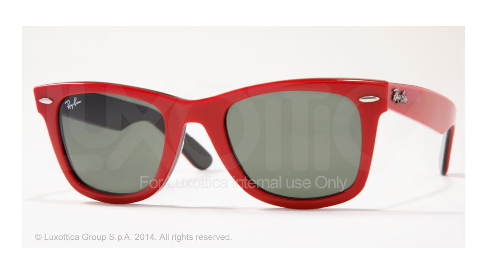 Ray-Ban RB2140 SV Prescription Sunglasses - Top Red On Black Crystal Green Frame / 54 mm Prescription Lenses, 955-5418