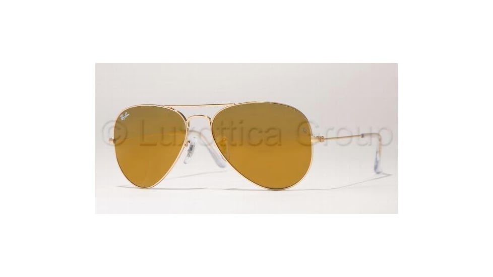Ray-Ban RB3025 SV Prescription Sunglasses, Gold Frame, 55 mm Prescription Lenses, W3274-5514