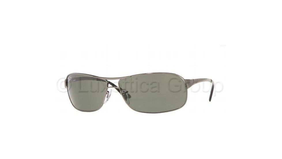 Ray-Ban RB 3343 Sunglasses Styles - Gunmetal Frame / Crystal Green Polarized 63 mm Diameter Lenses, 004-58-6312