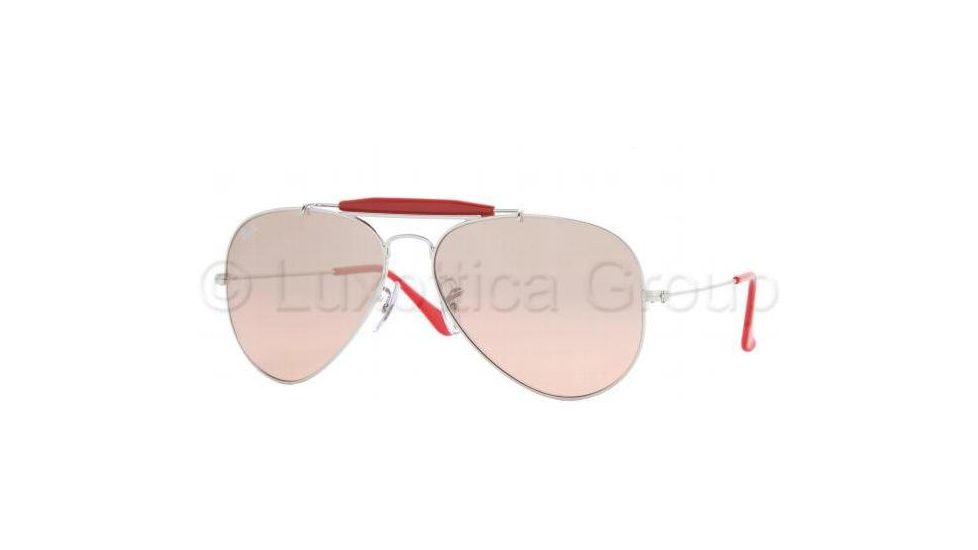 Ray-Ban Outdoorsman II Rainbow RB3407 Sunglasses with No-Line Progressive Rx Prescription Lenses RB3407-003-3E-5514 - Lens Diameter: 55 mm, Frame Color: Silver