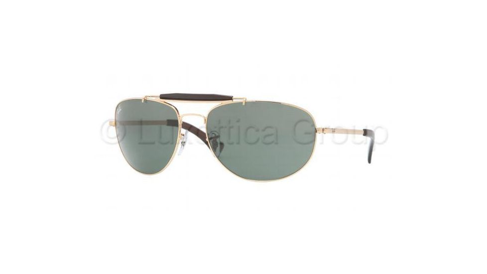 Ray-Ban RB3423 Bifocal Sunglasses - Arista Frame w/ Crystal Green 60 mm Diameter Lenses, 001-6017